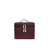 Structured Double-Layer PU Leather Travel Cosmetic Bag