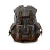 Vintage Waxed Canvas Laptop Backpack with Top-Grain Leather Trim