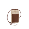 Raffia Woven Phone Crossbody Bag with Front Card Pocket