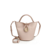 Woven Knot Metal Accent Bucket Crossbody Bag