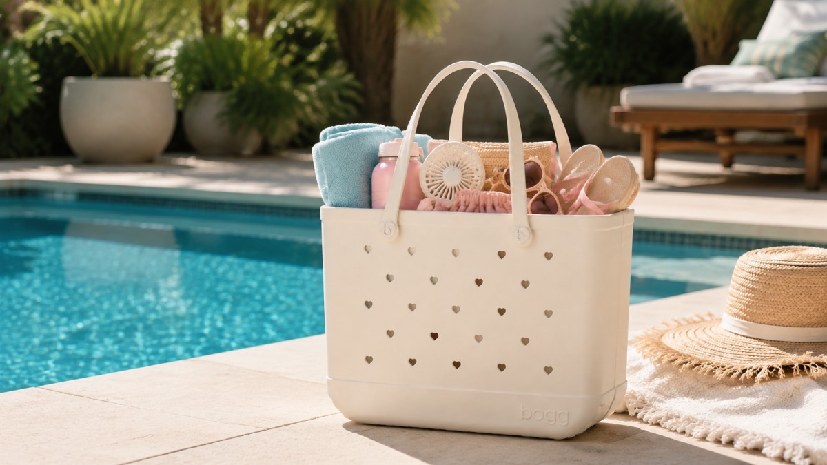 Bogg bag by the pool