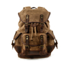 Vintage Waxed Canvas Laptop Backpack with Top-Grain Leather Trim