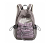 Color Block Nylon Backpack with Bungee Cord for School and Travel