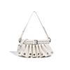 Women's Gathered Punk-Inspired Moto Crossbody Bag