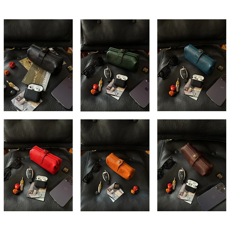 Mini Genuine Leather Cowhide Clutch with Frame and Buckle-all colours