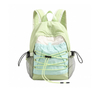 Color Block Nylon Backpack with Bungee Cord for School and Travel