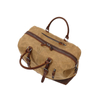Vintage Waxed Canvas Weekender Duffel Bag with Genuine Leather Trim