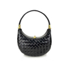 Minimalist French Hand-Woven Rhombus Pattern Handheld Crescent Bag