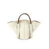 Pebbled Cowhide Sector-Shaped Top-Handle Shoulder Bag