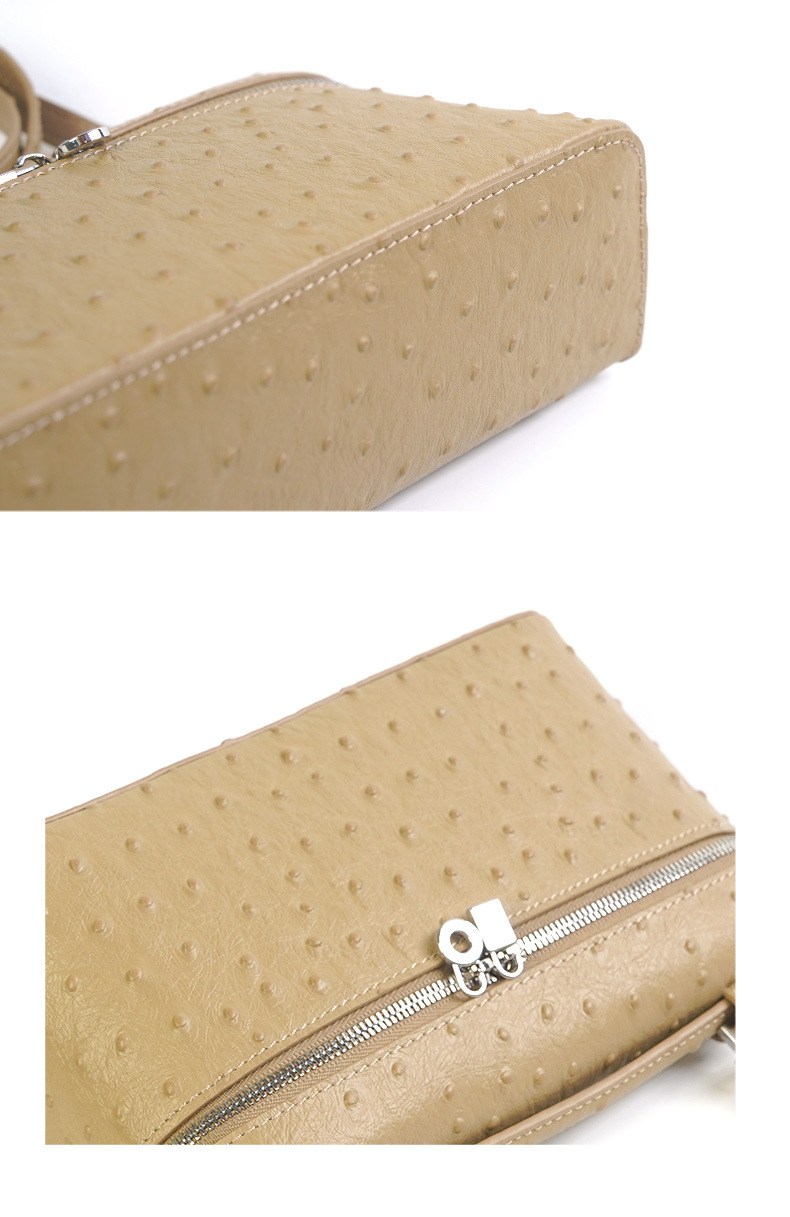 Womens Ostrich Leather Crossbody Clutch Bag for Phone-details