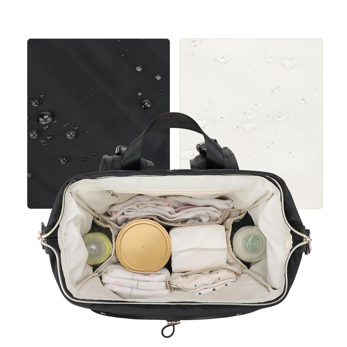 Waterproof Quilted Polyester Mommy Diaper Backpack-Water-Repellent Fabric