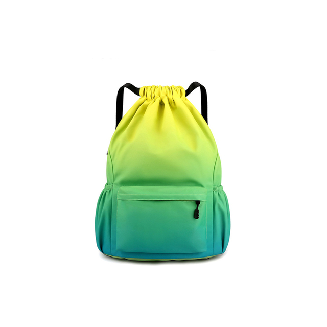 Gradient Nylon Sports Drawstring Backpack Bag
