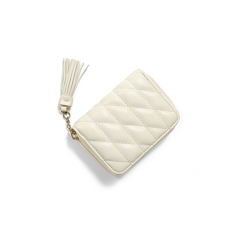 Quilted Leather Short Wallet Pouch-Premium Top Leather