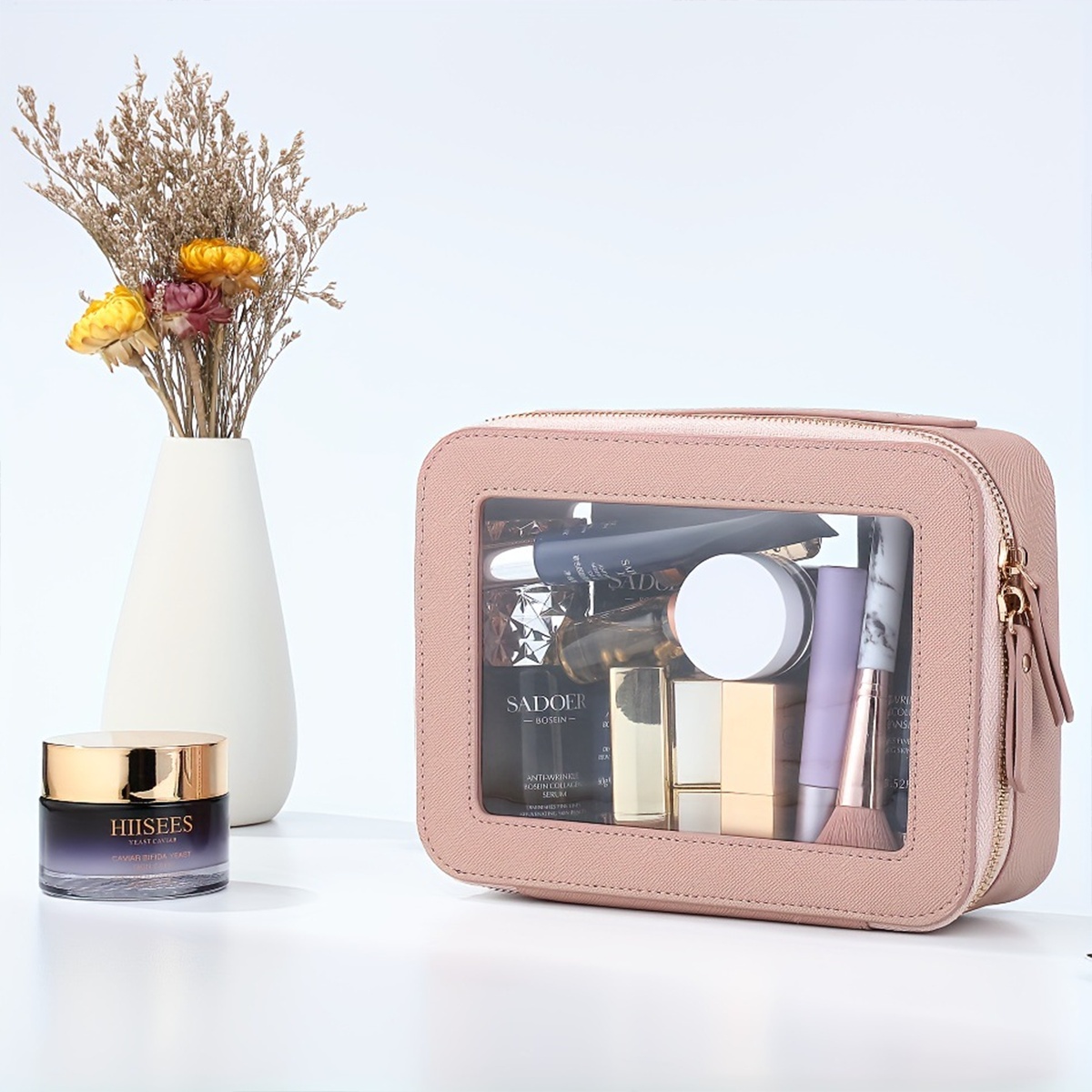 Transparent Waterproof Cosmetic Bag Travel Toiletry Organizer-Transparent Visible Design Transparent Waterproof Cosmetic Bag Travel Toiletry Organizer-Transparent Visible Design