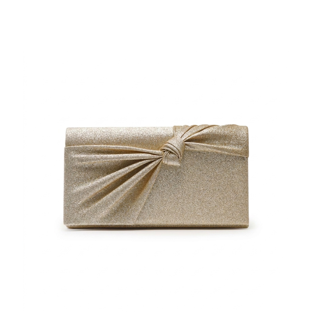 Bow Ruched Glitter Evening Clutch Bag for Weddings & Parties-Elegant Bow Design