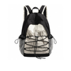 Color Block Nylon Backpack with Bungee Cord for School and Travel