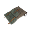 Vintage Waxed Canvas Laptop Backpack with Leather Trim and Buckled Front Pocket