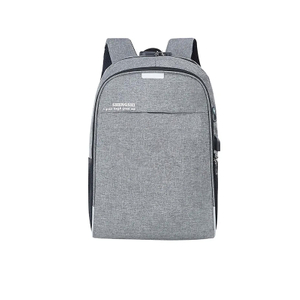 Textured Oxford Anti-Theft Laptop Backpack with USB Charging Port