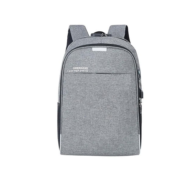Textured Oxford Anti-Theft Laptop Backpack with USB Charging Port