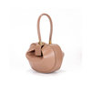 Dual Sizes Nappa Leather Apple-Shaped Concave Triangle Top Handle Shoulder Bag
