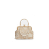 Chinese Style Kiss Lock Floral Shell Evening Bag with Pearl Chain