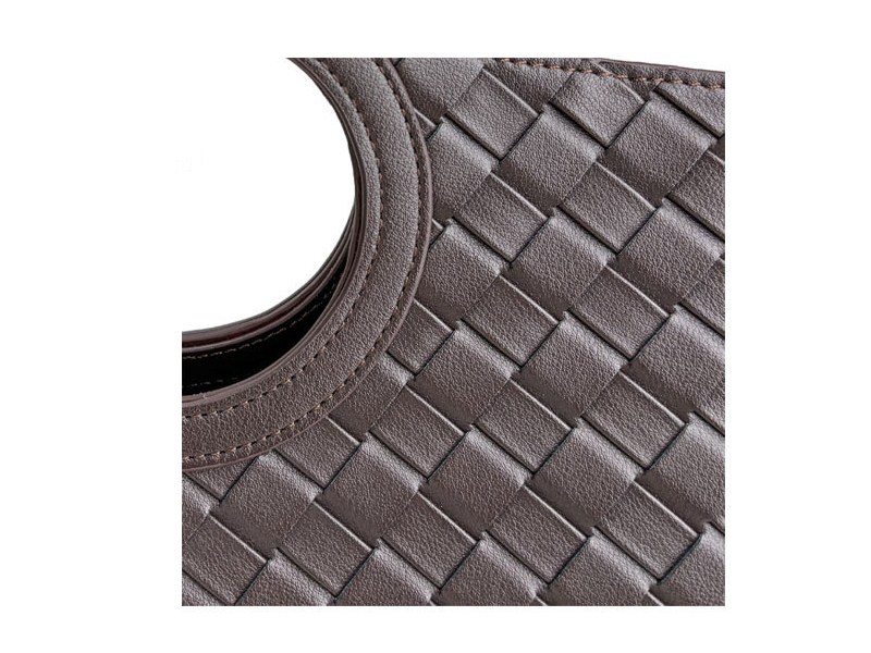 Women's Round Handle Genuine Leather Woven Basket Tote Bag-High-Quality Leather 