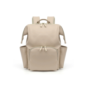 Multi-opening Portable Waterproof PU Leather Diaper Backpack