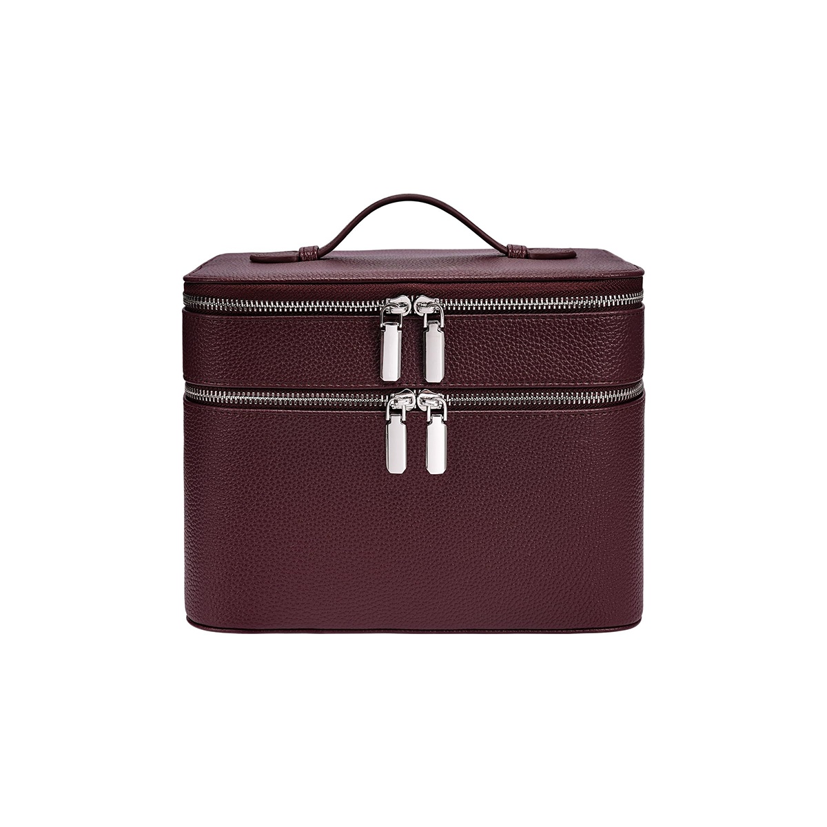 Structured Double-Layer PU Leather Travel Cosmetic Bag-Removable Double Layer Design Structured Double-Layer PU Leather Travel Cosmetic Bag-Removable Double Layer Design