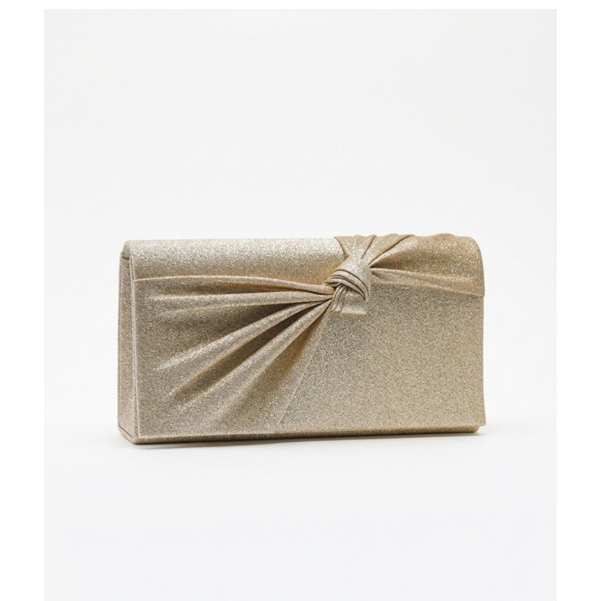 Bow Ruched Glitter Evening Clutch Bag for Weddings & Parties-Glitter Finish For Evening Wear