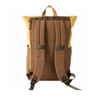 Color Block Roll-Top Laptop Backpack with Front Zipper Pocket for Travel