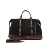 Vintage Waxed Canvas Weekender Duffel Bag with Genuine Leather Trim